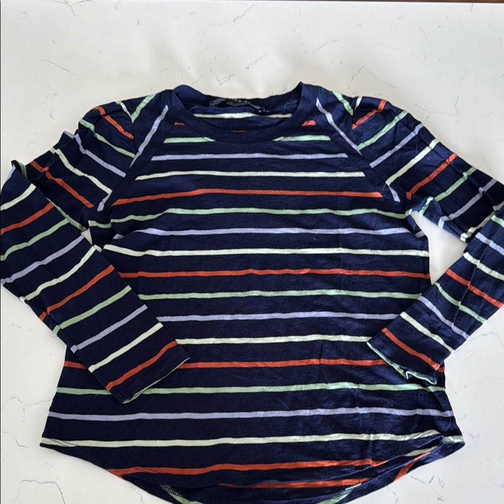 Veronica Beard Mason Striped Long Sleeve Shirt